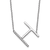 Rhodium Over 14k White Gold Sideways Diamond Initial H Pendant Cable
Link 18 Inch Necklace