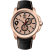 Jivago Men's Gliese Rose and Black Dial, Black Leather Strap Watch
