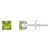 4mm Princess Cut Peridot 14k White Gold Stud Earrings