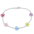Children's Multi-Color Enamel Butterfly Charm Bracelet in Sterling Silver