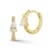 Rachel Zoe Pear-Shaped CZ Huggie Hoop Earrings in 14K Gold Over Sterling Silver