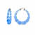 14K Yellow Gold Over Sterling Silver Bamboo Acrylic Hoops in Blueberry