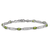 Rhodium Over 14k White Gold Peridot and Diamond Bracelet