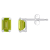 6x4mm Emerald Cut Peridot Rhodium Over 10k White Gold Stud Earrings