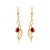 Red Garnet 14K Yellow Gold Over Sterling Silver Pear Drop Earrings