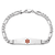 Rhodium Over 14k White Gold Medical Soft Diamond Shape Red Enamel Figaro
Link ID Bracelet