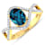 1.34ctw London Blue Topaz and Diamond 14K Yellow Gold Halo Ring