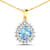 2.30ctw 14K Yellow Gold Pear  Aquamarine and White Diamond Pendant with
18 inch Cable Chain