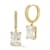 Rachel Zoe White CZ Radiant Cut Charm Huggie Earrings in 14K Gold Over
Sterling Silver