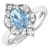 1.16ctw Blue Aquamarine and Diamond 14K White Gold Halo Ring