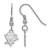 Rhodium Over Sterling Silver NHL Pittsburgh Penguins LogoArt Dangle Earrings