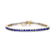 Sapphire Color CZ Tennis Bracelet In 14K Gold Over Brass 5.5ctw