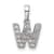 14K White Gold Diamond Letter W Initial with Bail Pendant