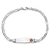Rhodium Over 14k White Gold Medical Soft Diamond Shape Red Enamel Figaro
Link ID Bracelet