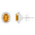 7x5mm Oval Citrine 1/5 ctw Diamond Rhodium Over Sterling Silver Halo
Stud Earrings