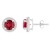 6mm Round Created Ruby And Created White Sapphire 10k White Gold Halo
Stud Earrings