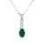 0.64ctw Emerald and Diamond Pendant in in 14k White Gold