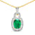 1.74ctw 14K Yellow Gold Zambian Emerald and White Diamond Pendant with
18 inch Cable Chain