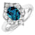 1.3ctw London Blue Topaz and Diamond 14K White Gold Halo Ring