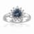 London Blue Topaz with White Topaz Accents Halo Heart Sterling Silver Ring