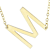 Sideways Initial M Necklace In Solid 14K Yellow Gold 18 Inch