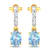 1.02ctw 14K Yellow Gold Aquamarine and White Diamond Halo Earrings