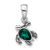 Rhodium Over Sterling Silver Antiqued Crystal May Birthstone Turtle Pendant