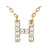 CZ Initial H Station Necklace In 18K Gold Over Sterling Silver 0.15ctw