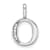 14K White Gold Diamond Lower Case Letter O Initial Pendant