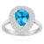 8x5mm Pear Shape Swiss Blue Topaz And White Topaz Rhodium Over Sterling
Silver Double Halo Ring