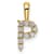 14K Yellow Gold Lab Grown Diamond Letter P Initial Pendant