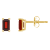 5x3mm Emerald Cut Garnet 14k Yellow Gold Stud Earrings
