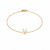 10K Yellow Gold White Diamond V Initial Bracelet for Women with
Adjustable Chain, 0.05ctw