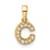 14K Yellow Gold Diamond Letter C Initial with Bail Pendant