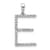 Rhodium Over 14K White Gold Diamond Letter E Initial Pendant