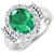 3.97ctw Green Emerald and Diamond 14K White Gold Halo Ring