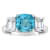 8mm Square Cushion Swiss Blue Topaz And White Topaz Rhodium Over
Sterling Silver Ring