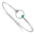 Rhodium Over 14k White Gold Diamond and Lab Created Emerald Circle Bracelet