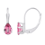 6x4mm Pear Shape Pink Topaz Rhodium Over 10k White Gold Drop Earrings