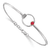 Rhodium Over 14k White Gold Polished Diamond and Ruby Circle Bracelet