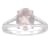 10x8mm Oval Rose Quartz Rhodium Over Sterling Silver Ring