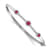 Rhodium Over 14k White Gold Diamond and Cabochon Ruby Bangle