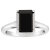 10x8mm Emerald Cut Black Onyx Rhodium Over Sterling Silver Ring