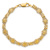 14k Yellow Gold Textured Fancy Floral Link Bracelet