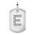 Rhodium Over 14k White Gold Diamond Initial E Dog Tag Charm
