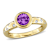 Amethyst and Diamond 10K Yellow Gold Ring 0.87ctw