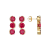Lab Created Ruby 18k Yellow Gold Over Silver July Birthstone Earrings 4.80ctw