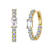 Baguette CZ Inside-Out Hoop Earrings In 14K Gold Over Brass