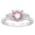 8mm Round Rose Quartz And White Topaz Rhodium Over Sterling Silver
3-Stone Ring