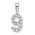 Rhodium Over 14k White Gold Diamond Number 9 Pendant